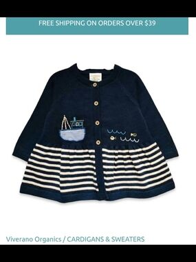 Navy Striped Knit Cardigan for Kids